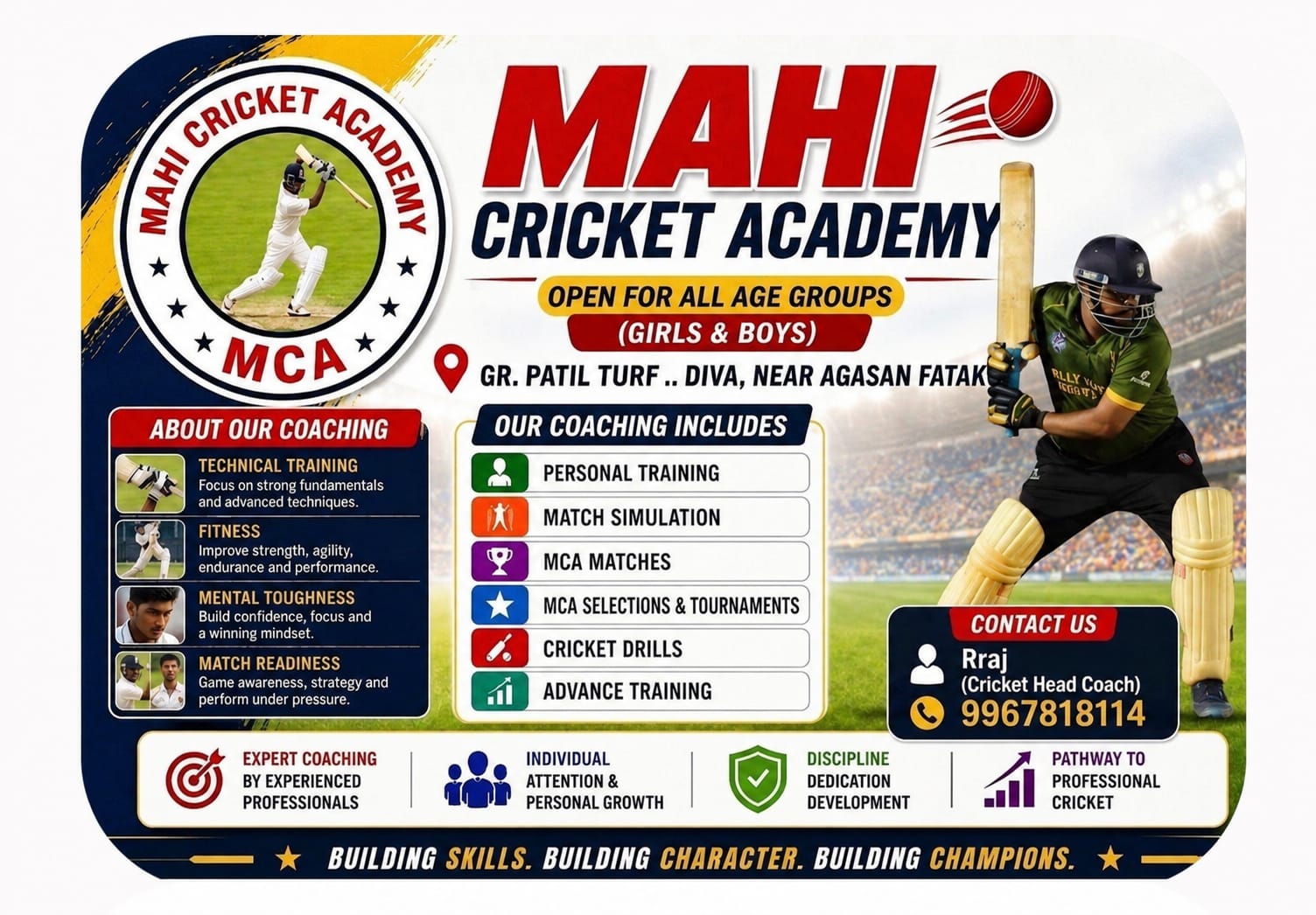 MAHI CRICKET ACADEMY — Cricket in Diva, Thane